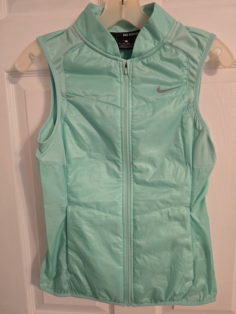 Womens Nike Running Mint Green Puffer Vest XS